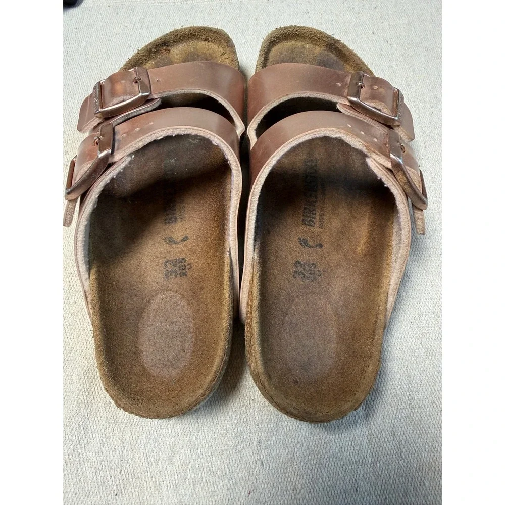 Birkenstock Arizona Kids Sandals Metallic Copper Rose Gold 32 US 1-1.5 Narrow